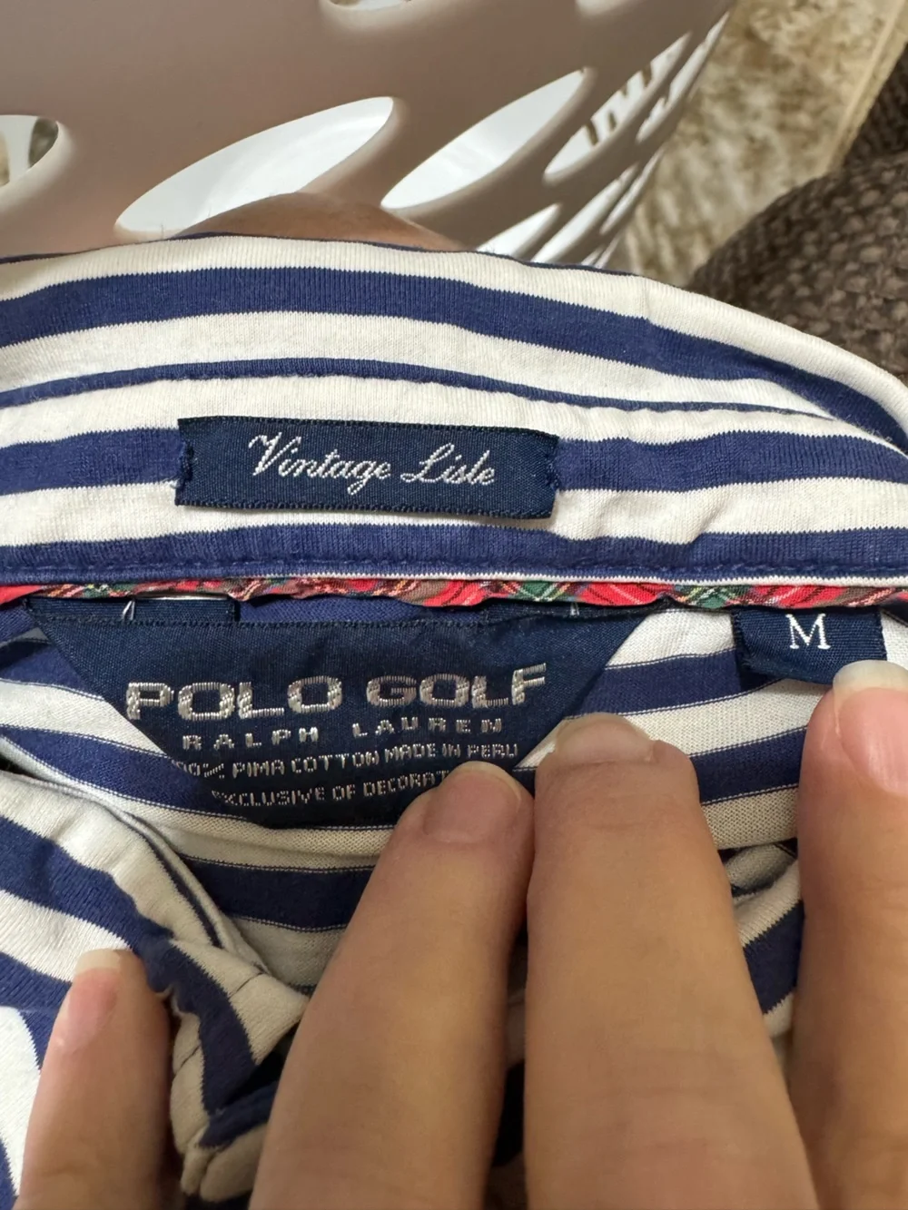 Polo Golf Ralph Lauren Men's Navy/White Striped Polo Golfcore Coastal Grandpa